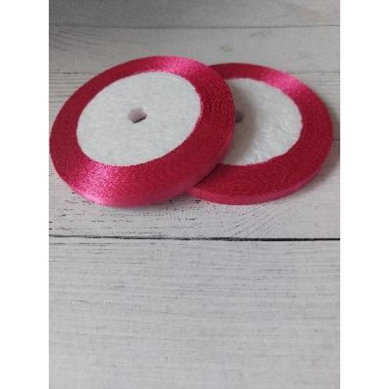 Лента атласная однотонная 0,6 см*25 ярдов цв. ярко-розовый 72, цена за катушку